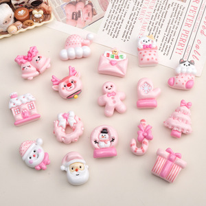 Résine rose thème de noël dessin animé bricolage résine accessoires crème poudre Animal Gel pince à cheveux indésirable coque de téléphone <span class=keywords><strong>boucle</strong></span> de chaussure - Product Image 3