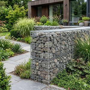 Panier gabion <span class=keywords><strong>soudé</strong></span> galvanisé en <span class=keywords><strong>maille</strong></span> de <span class=keywords><strong>50x50</strong></span> <span class=keywords><strong>mm</strong></span> pour la construction paysagère de jardins - Product Image 1