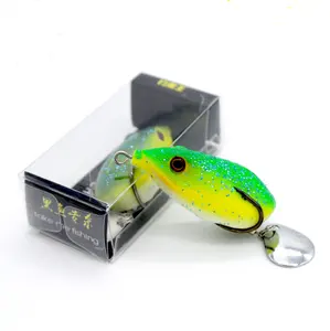 Commercio all'ingrosso 5.5/4.5cm Top Water soft frog lure fishing frog bait simulazione coniglio con doppio gancio Crank wobbler