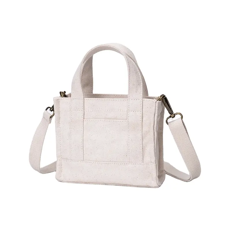 Fabrika ucuz fiyat çanta kadın Mini çanta Crossbody omuz Sling kolu Tote çanta bayanlar kanvas çanta özel logo