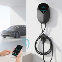Chargeur mural pour véhicule électrique AC de type 2 de 22 kW avec câble de 10 m, contrôle intelligent par application pour la maison