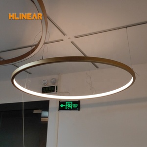 <span class=keywords><strong>Suspension</strong></span> de luxe vintage éclairage petit <span class=keywords><strong>anneau</strong></span> LED plafond linéaire pour salon avec télécommande et hauteur réglable - Product Image 5