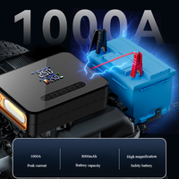 Démarreur de voiture 1000A avec compresseur d'air Booster de batterie de démarrage de saut portable avec pompe à air Démarreur de saut avec gonfleur de pneu
