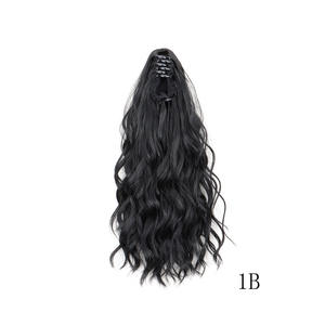 Perruque courte bouclée pour femmes avec pince à griffes hautes Nuage Perm Style Water Wave Ponytail Stock - Product Image 6
