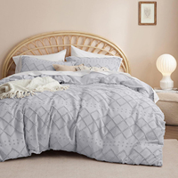 Parure de lit d'hôtel 3 pièces en microfibre 100 % coton, coupe américaine, qualité supérieure, 100 fils/cm², anti-boulochage, style classique, personnalisable