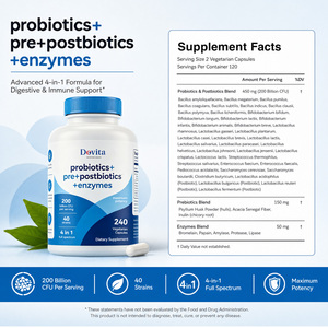 Cápsulas de Probióticos OEM de 12 Cepas y 50 Mil Millones de UFC con Prebióticos para la Salud Digestiva e Inmunológica Intestinal, Sin GMO, Veganas, Venta al Por Mayor - Product Image 2