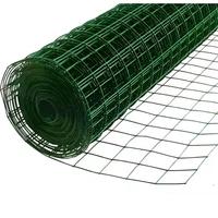 Tissu de quincaillerie enduit de vinyle en plastique vert personnalisé galvanisé à chaud 1/2 rouleau de treillis métallique soudé de 3/4 pouces
