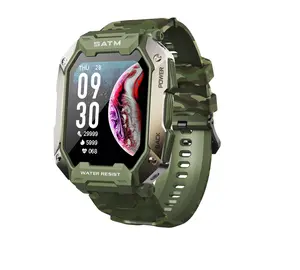 Reloj inteligente deportivo C20 para hombre, negro de carbono, Ultra para exteriores, IP68, resistente al agua, 5ATM, frecuencia cardíaca, oxígeno en sangre, Satm, reloj inteligente