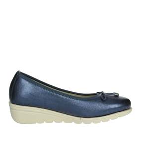 Cinzia <b>Soft</b> Women's <b>Pumps</b> Blue <b>Leather</b> Wedge Heel Comfort Shoes Size 35 38 39 40 - Product Image 4