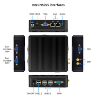 Mini PC Sin Ventilador, CPU Intel N5095, DDR4, SSD, PC Industrial, VGA, HD, WIFI, BT Inalámbrico, 4*COM, RS232, Windows/Linux, PC Industrial Sin Ventilador