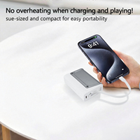 Batterie externe 10000 mAh PD 20W à charge rapide avec câble USB-C intégré, chargeur portable de voyage sécurisé pour iPhone 17