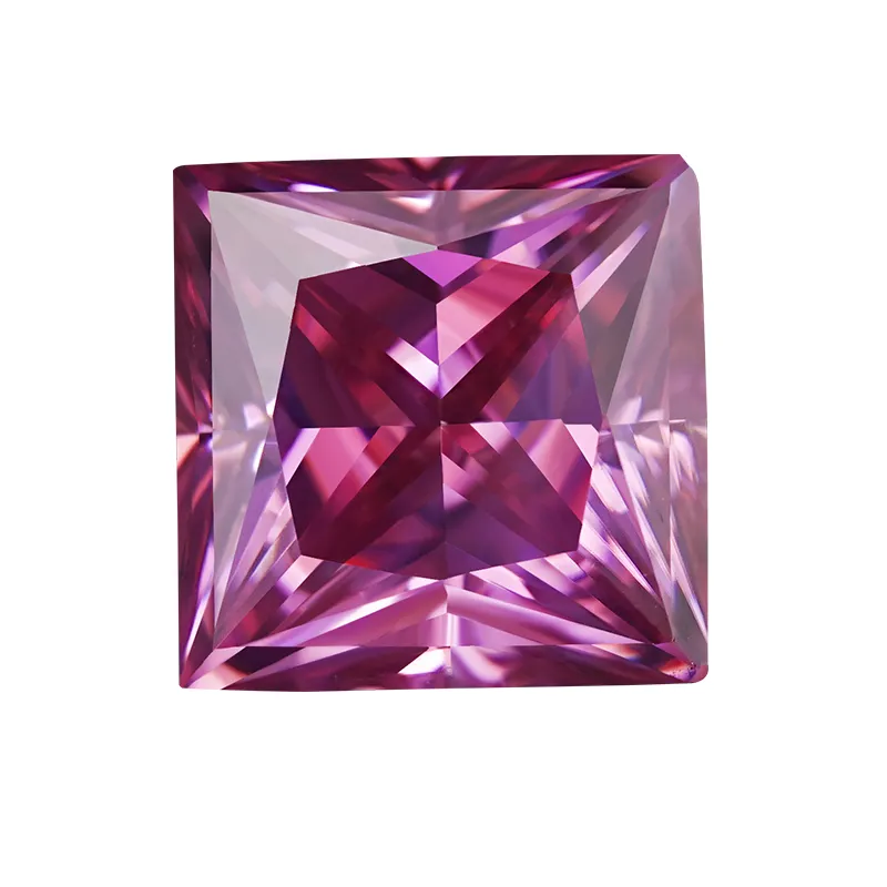 SICGEM 5.5mm 주문 공상 모양 moissanite 합성 다이아몬드 1 캐럿 공주 분홍색 moissanite