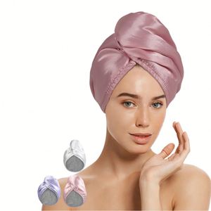 Serviette de cheveux Ladya en polaire corail double jacquard, séchage rapide, épaisse, pour la plage, technique tricotée, pour femmes - Product Image 1