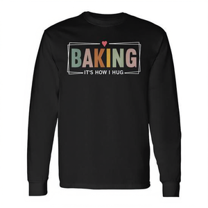 T-shirt a maniche lunghe con stampa Baking Its How I Hug, unisex, taglia media per adulti - Product Image 2