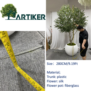Arbre d'<span class=keywords><strong>olivier</strong></span> artificiel moderne en soie et plastique de 280 cm (9 pieds), durable, pour l'extérieur, idéal pour les hôtels et les bureaux, décoration élégante en verdure. - Product Image 3
