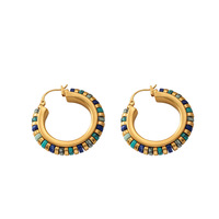 Pendientes Vintage Hechos a Mano con Cuentas de Piedra Natural, Adornos para las Orejas Elegantes y Exquisitos de Alta Gama