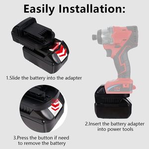 Adaptador Convertidor de Batería QIYUN para Herramientas Inalámbricas Milwaukee 18V, para Batería de Litio <span class=keywords><strong>M18</strong></span> 18V a Modelos <span class=keywords><strong>Makita</strong></span> 18V/20V - Product Image 4