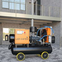 Compresor de Aire de Tornillo Estacionario Sin Aceite 20HP Refrigerado por Agua Trifásico 380V con Motor, Secador de Aire, Filtro y Control Inteligente PLC IoT Industrial