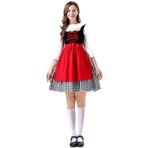 Disfraz de sirvienta para adultos, disfraz de niña, disfraz de Halloween, vestido rojo, traje de capa, disfraz de sirvienta para fiesta, disfraz de Cosplay - Product Image 4