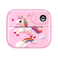 Cámara de Impresión Instantánea para Niños PC01, 1080P HD, Doble Lente, Sensor CMOS para Selfies, Espectáculo de Luces Coloridas, Pegatinas, Filtros, Juguete, Regalo para Niñas