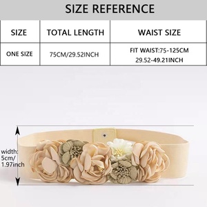 Ingrosso nuovo Fashion Designer decorativo <span class=keywords><strong>Beige</strong></span> fiori <span class=keywords><strong>donna</strong></span> tessuto <span class=keywords><strong>cintura</strong></span> elastico da <span class=keywords><strong>donna</strong></span> cinture da <span class=keywords><strong>donna</strong></span> - Product Image 6