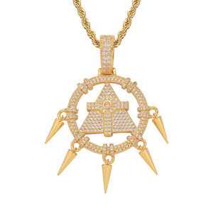 Collar Hip Hop con Colgante de Rueda del Milenio para Hombre, Incrustaciones de Cobre y Circonio, Borla Redonda, Accesorios Retro - Product Image 5