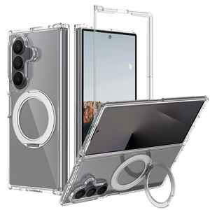 Funda Transparente con Tapa Abatible para <span class=keywords><strong>Galaxy</strong></span>, Soporte Giratorio de 360 Grados, Magnética, Antiamarillamiento, Transparente, Antigolpes, Fundas para Samsung Z Fold 7 - Product Image 1