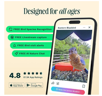 Comederos para Pájaros para Exteriores con Cámara de Observación de Aves 2K, Regalos Ideales para Navidad, Regalos para el Día del Elefante Blanco