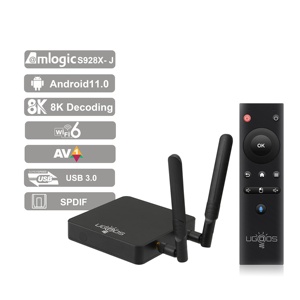 Boîtier TV intelligent Ugoos AM8 Pro Android 11 Amlogic S928X-J 8 Go 64 Go WiFi6 BT5.3 1000M, décodeur compatible AV1 Dolby, boîtier TV Android - Product Image 1