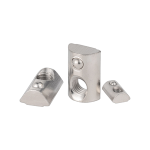 Écrou à ressort en acier inoxydable 304 nickelé sur mesure avec bille, écrou en T élastique demi-rond pour profilé d'extrusion en aluminium - Product Image 3