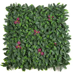 Grass Wall Panel Plastic Greenery Leaves Grass Artificial Boxwood Hedge Vertical Garden Decoration
