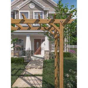Pergola d'extérieur <span class=keywords><strong>en</strong></span> <span class=keywords><strong>bois</strong></span> pour <span class=keywords><strong>jardin</strong></span>, porche, plage, pavillon <span class=keywords><strong>en</strong></span> <span class=keywords><strong>bois</strong></span>, gazebo, pergola moderne <span class=keywords><strong>en</strong></span> treillis <span class=keywords><strong>de</strong></span> raisin - Product Image 2