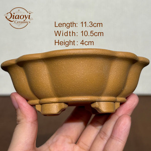 Maceta de Bonsái de <span class=keywords><strong>Arcilla</strong></span> Morada Yixing, Tallada a Mano, Transpirable, Ecológica, Duradera, Ligera, con Orificio de Drenaje, Venta al Por Mayor - Product Image 4