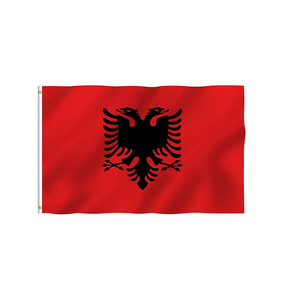 Faible Quantité Minimale De Commande Directement Livraison Taille Personnalisée 100% Nationaux en Polyester drapeau albanais - Product Image 1