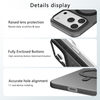Coque de téléphone magnétique sans fil anti-jaunissement mat ultra-mince de 0.5mm pour iPhone 17/17 Air/17 Pro/17 Promax grand trou