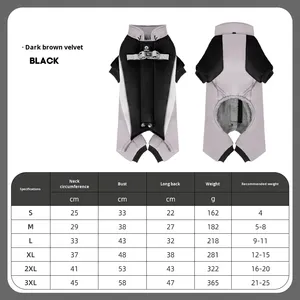 Jaket Anjing Musim Gugur Musim Dingin Baru, Bahan Fleece Hangat, Polos Kasual Sport, Anti Angin, Empat Kaki, Bahan Poliester, Dilengkapi Tali Reflektif - Product Image 6