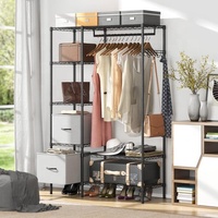 Armoire sur mesure en métal, directement de l'usine, avec penderie et étagères intégrées pour vêtements