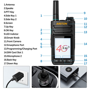 Airiton walkie talkies หน้าจอสัมผัส AI-3288 5000ไมล์ทั่วประเทศ4G วิทยุสื่อสารสองทางพร้อมซิมการ์ด - Product Image 3