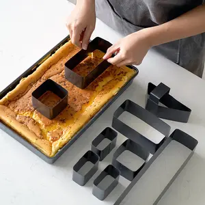 Wholesale Alphabet Number Carbon Steel Baking Plate Birthday Cake Mold Handmade Rectangular Cake Plate Baking Mold Set