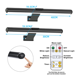 Lámpara de Pared <span class=keywords><strong>LED</strong></span> Regulable de 30/40 cm, Luz de Espejo para <span class=keywords><strong>Baño</strong></span>, Recargable, para Pared/Gabinete, con Control Remoto, Luces para Cuadros, Inalámbrica - Product Image 2