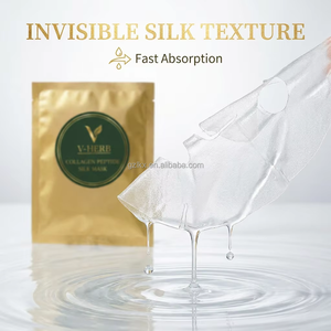 <span class=keywords><strong>Masque</strong></span> en fibres de soie au collagène OEM pour esthéticiennes – Éclaircit le teint terne, réduit les ridules – Pour salons de beauté, commande en gros - Product Image 2