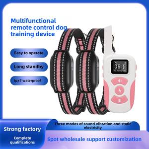 Nuevo Dispositivo de entrenamiento de perros recargable a prueba de agua de 1000m <span class=keywords><strong>Collar</strong></span> antiladridos remoto inteligente para uno o dos perros suministros para mascotas - Product Image 2