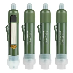 Filterwell 4 cái KDF xách tay cuộc sống cá nhân khẩn cấp ngoài trời Survival rơm lọc nước