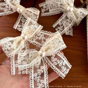 Barrettes à cheveux rétro françaises en dentelle avec nœud pour enfants, pinces latérales haut de gamme en forme de bec de canard, accessoires de fête en alliage de cristal, 6 cm, Marque H - Product Image 3