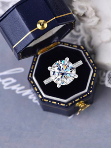 Đồ trang sức mỹ đa-kim cương chứng nhận GRA phong cách cổ điển 925 sterling Silver moissanite Nhẫn kim cương - Product Image 4