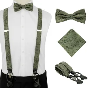 Комплект из подтяжек и галстука-бабочки мужские подтяжки с эластичной резинкой для свадебных торжественных мероприятий