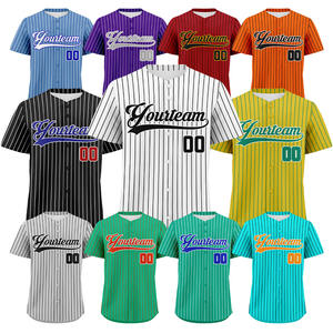Atacado Retro <span class=keywords><strong>Baseball</strong></span> Uniforme Personalizado Impresso Manga Curta Streetwear Dos Homens Pinstripe <span class=keywords><strong>Baseball</strong></span> Shirt Throwback <span class=keywords><strong>Baseball</strong></span> <span class=keywords><strong>Jersey</strong></span> - Product Image 1