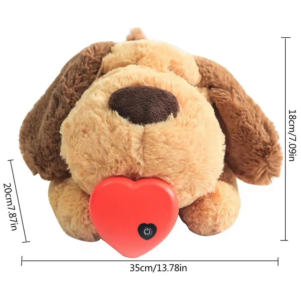 Creative Dog Anxiety Companion Plush Pet Toy Microwave Heating Heartbeat Puppy Bear Sheep Hippo Dog Pet Heartb Toy