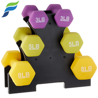 YETFUL Ensemble d'haltères de 1 kg en néoprène avec logo personnalisé, pour usage domestique, fitness, Pilates, couleurs variées