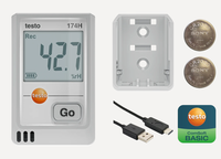 Enregistreur de données neuf et original pour la température et l'humidité avec USB-C et logiciel PC Testo 174H Mini, numéro de produit. 0572174101
